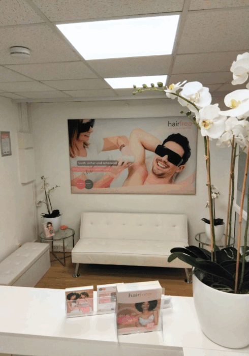 hairfree Lounge Bonn Eingangsbereich mit Wartebereich